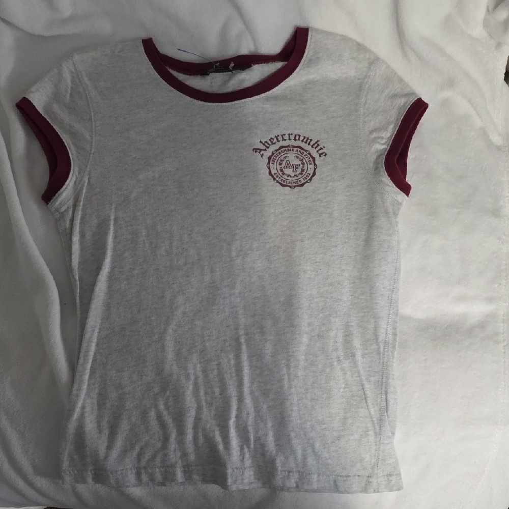 Abercrombie & Fitch Kids White Tee with Red Trim